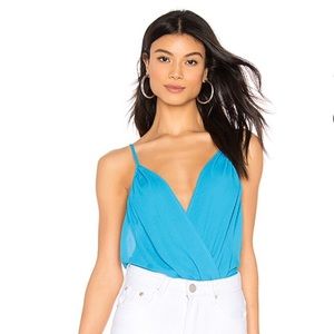 Revolve superdown Rikki Chiffon Bodysuit in Aqua